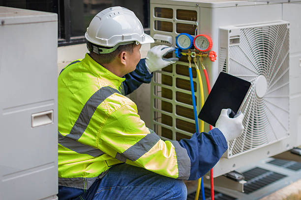 Professional Hvac technician working in East Bridgewater, MA